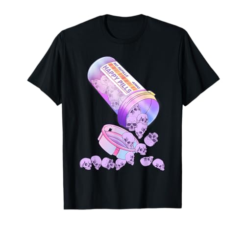 Happy Pills Pastel Goth Kawai Skull T-Shirt