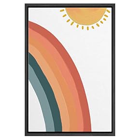 SIGNWIN Framed Canvas Wall Art Nordic Rainbow Canvas...