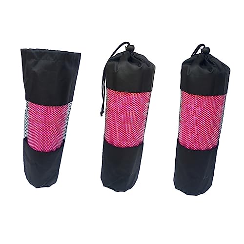 OSOLADY 3pcs Multifunction Mesh Bags Duffel Bag Duffle Bag Canvas Foam Roller Carry Bag Foam Rollers Portable Roller Bag Roller Duffel Sports Bag Drawstring Storage Bag Black