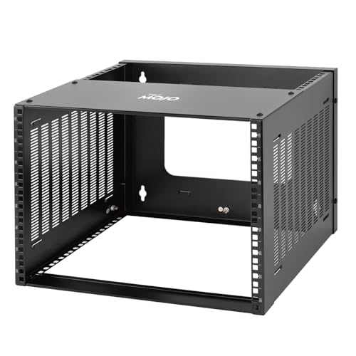 Tecmojo 8U Wall Mount Rack 8U Rack 13.9 inch Depth 132lbs(60kg) Weight Capacity 19 Network Rack for Shallow Server and IT Equipment Network Switches Patch Panel Bracket Black