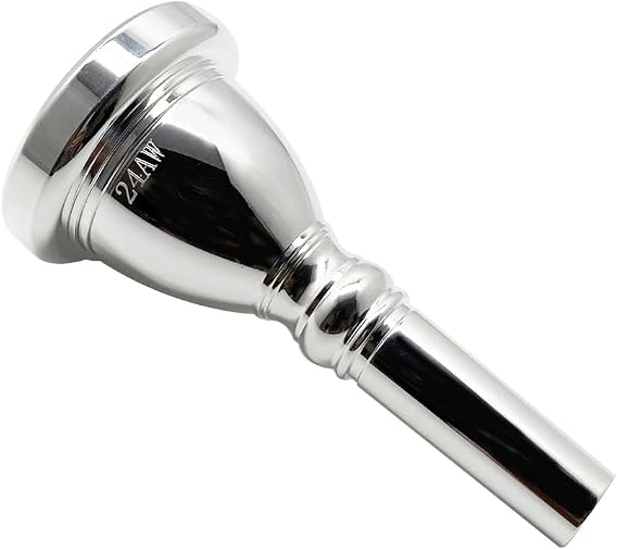 Missmore 24AW Silver-Plated Tuba Mouthpiece Professional Grade Heavy-Duty Mouthpiece for Tuba Players Enhanced Tone & Comfort for Concert, Marching Band & Solo Performances