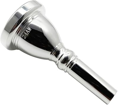 Missmore 24AW Silver-Plated Tuba Mouthpiece Professional Grade Heavy-Duty Mouthpiece for Tuba Players Enhanced Tone & Comfort for Concert, Marching Band & Solo Performances