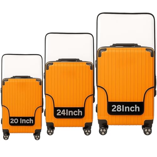 Image of HM Set of 3 Suitcase Bag Covers | Waterproof Luggage Trolley Bag Covers | Zippered Dustproof Anti Scratch Material | Includes Small 20 Inch /Medium 24 Inch /Large 28 Inch Size (3 Pcs Set)