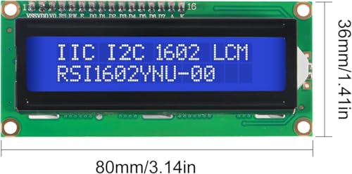 وحدة عرض LCD1602 I2C مع إضاءة خلفية زرقاء - شاشة LCD بحجم 2 × 16 مع محول I2C
