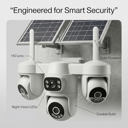 Image of Golens WC22K Solar Pro 4G Security Camera 4 Lens | SIM Supported | AI Human Detection & Auto Tracking | Full Color Night Vision | Dual Solar Panel, 12000mAh Battery, Two-Way Audio, Sound & Light Alarm