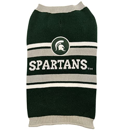 Pets First Ncaa Michigan State Spartans Dog Sweater, Size Medium. Warm And Cozy Knit Pet Sweater With Ncaa Team Logo, Best Puppy Sweater For Large And Small Dogs, Team Color (Ms-4179-Md) #TOP20