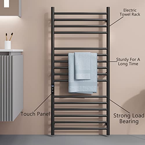 Sèche-serviettes chauffant électrique intelligent au design noir mat - 3