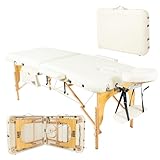 GARR Solution Camilla Masaje Plegable Portátil, Profesional y Ligera 2 Zonas en Madera - 185x70 H62/87 cm