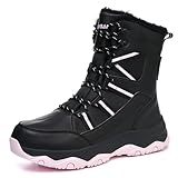 MENYBAN Women's Snow Boots Waterproof Anti slip Lightweight Warm Faux Fur Lined Multi functional Comfortable Winter Mid-Calf Booties for Outdoor pink39