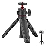 Compact Travel Tripod, Portable Mini Extendable Desktop Holder with 360° Ball Head & 1/4" Screw - Compatible with Sony ZV1/RX100, Canon G7X, Fujifilm X100V, Leica Q2, DJI Action Cameras