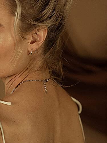 Spiral Double Hoop Twist Earrings,14K Gold And Silver Plated, Unique Chunky Double Helix Huggies,Trendy Dainty Tiny Ear Cuff Piercing Studs For Women #TOP2