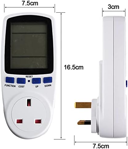 Power Meter Electricity Usage Monitor, Electricity Power Consumption Meter Energy Monitor Timer Plug Watt kwh Analyzer Plug-in with LCD Display for Home Hotel Blue Backlight