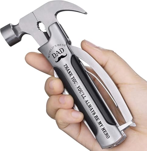 Grogife Gifts for Dad, Happy Birthday Dad Presents, 14 in 1 Hampers Multi Tool, Funny Daddy Gifts from Daughter, Cool Gadgets for New Dad, Men, Husband Who Have Everything