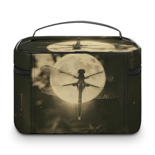 Foldable Travel Luggage Bag for Men And Women, Dry And Wet Separation Portable Travel Luggage Bag, Dragonfly And Moon Printed Waterproof Sports Luggage Bag, Fitness Bag3