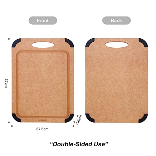 Maxcook Cutting Board, Kitchen Chopping Boards With Juice Grooves, Non-Porous, Natural Wood Fiber Composite, Double-Sided, Dishwasher Safe, Bpa Free, 14.48 X 10.74-Inch #TOP4