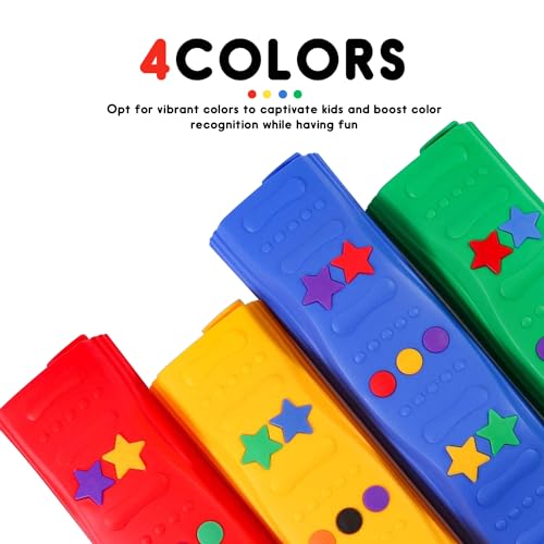 MOCUTEEN Kids Balance Beam & Toddler Stepping Stones 8PCS Sensory Toys for Balance & Coordination Non-Slip Surface with Rubber Pads Max Load 220LBS Multi-Color Indoor Play Five Star Pattern by MOCUTEEN - Image 8