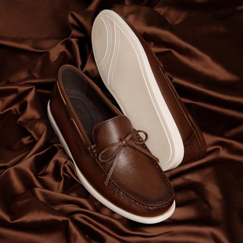 Image of HYLI Genuine Leather Slip on Loafers for Men - Durable | Comfortable | Breathable | Odor Resistance | Flexible