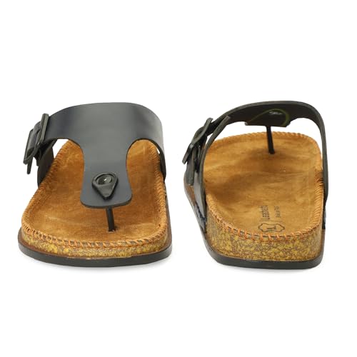 Image of Leatherful Men's premium leather slipper | Genuine Leather upper | Suede Leather Insole | PU sole | Stylish flip flop for men |