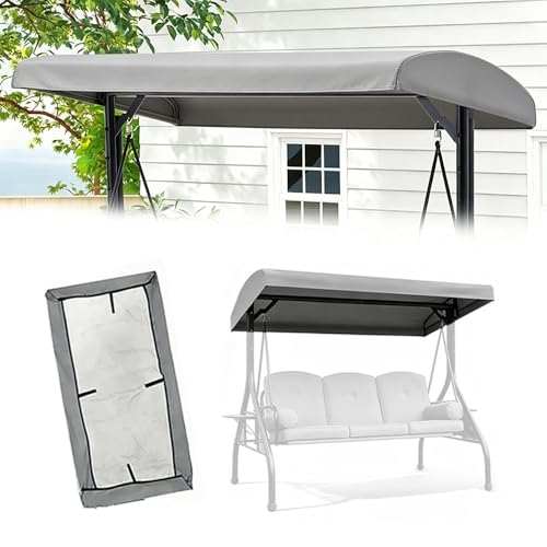Toldo para columpio de jardín que repara techos rotos, lona impermeable gris 195x125cm 2