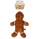 Bow Wow Pet Holiday Plush Gingerbread Man Squeaky Dog Toy, Large