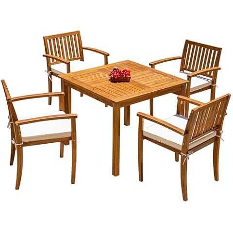 Flamaker Acacia Wood Outdoor Dining Set Cover