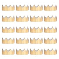 sourcing map 24 Pcs Paper Crowns Light Gold Foil Birthday Crowns Bulk Party Hats for Birthday Party Hats Decoration Crown Party Supplies,Classic Style