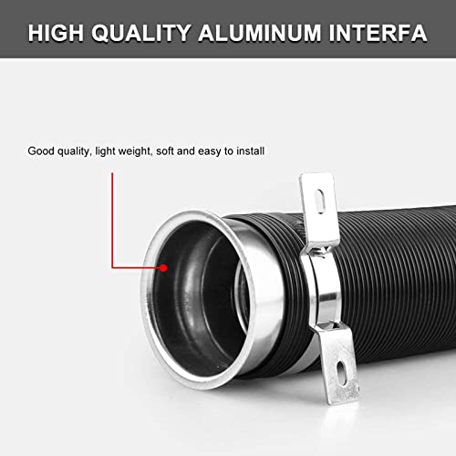 Sporacingrts Universal Multi Adjustable 77Mm Flexible Cold Air Intake Pipe Inlet Hose Turbo Multi Flexible Air Intake Pipe Silver Connector Compatible With Universal Car #TOP3