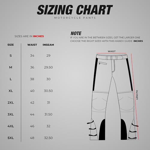 Motorcycle Pant for Men & Women Riding Cordura Waterproof Protection Reflective Enduro Dual Sports Armored All Weather Pants (US, Alpha, Large, Regular, Regular, Black) by PANDA CYCLE GEAR - Image 3