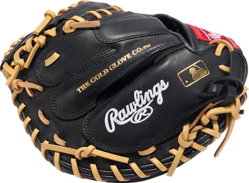 Rawlings | R9 Contour Series Catcher's Mitt 32-INCH Baseball Glove | 32" | Right Hand Throw | Black/Camel by Rawlings - Image 5