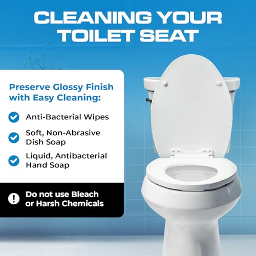 Plexon Soft Cushioned Toilet Seat, Easy To Clean & Change Hinge, 1 Pack Elongated, White - Thumbnail 5