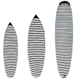 DORSAL Surfboard Sock Cover - Ultralight Protective Day Bag for Your Surf Board Black and White Stretchy Polyester 7'0