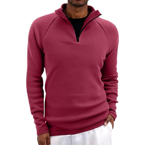 Felpa tattica da uomo in pile con mezza zip a 1/4 da uomo con mezza zip in pile felpa tattica termica Pro interattiva maglione extra caldo felpa con colletto rialzato top maglione morbido al tatto