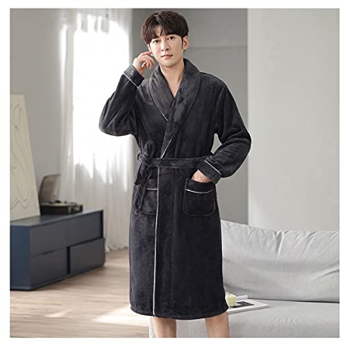 Robe de chambre en microfibre noire pour homme en taille M - 3