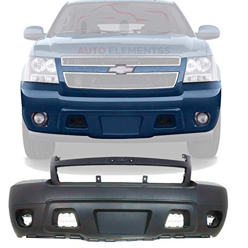Front Bumper Cover Primed Plastic With Fog Light Holes For 2007-2014 Chevrole Suburban Avalanche Tahoe Direct Replacement 25814570