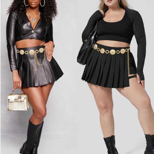 Image of Women's Concho Chain Belt Western Cowgirl Metal Waist Chain Belt for Dress