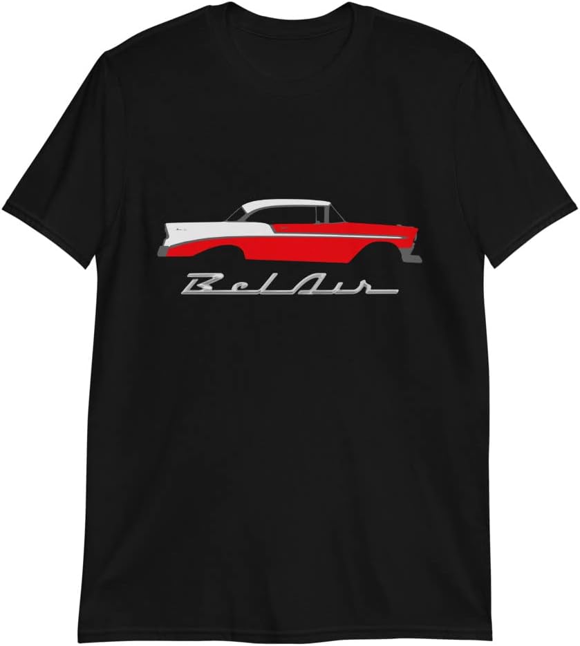 1956 Chevy Bel Air Red Antique Car Collector Cars 56 Belair Graphic T-Shirt | Car Enthusiast Gift