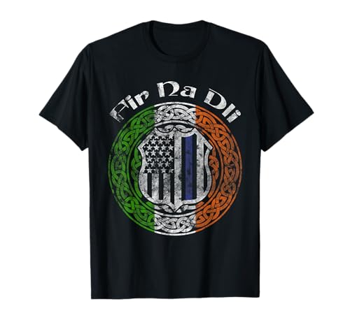Camisa delgada línea azul abeto Na Dli Policía irlandesa Camiseta