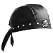 punkman2000 Leather Bandana Biker Doo Do Rag Headwrap Studded Skull Cap Capsmith Du Rag Black