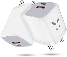 KARWAN Voltron 65W Dual Port Charger with QC & PD, 45W USB A & 20W Type C Port Fast Charging Adapter Compatible with Redm...