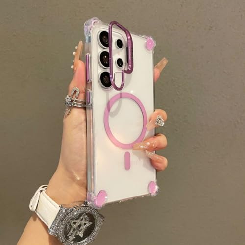 For Galaxy A17 �p �P�[�X MagSafe�Ή� �����Y�X�^���h���� �J�o�[ PC�f��+TPU�o���p�[ �ϏՌ� �M�����N�V�[A17 �J�o�[ �}�O�Z�[�t�Ή� �����O �X�^���h�@�\ �}�O�l�b�g���� ������ �S�ʕی� �Ռ��z�� ����~�� ���� ���ϖh