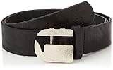 100% Leder G-STAR RAW Herren Rikku Logo Pin Belt Gürtel, Schwarz (Black/Antic Silvr 8131), (Herstellergröße: 110)