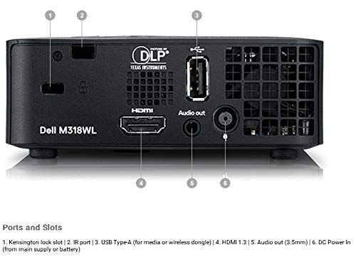 Dell Mobile Projector M318Wl 500 Ansi Lumens Wxga (1280 X 800) 16:10 (Pocket Size) #TOP2