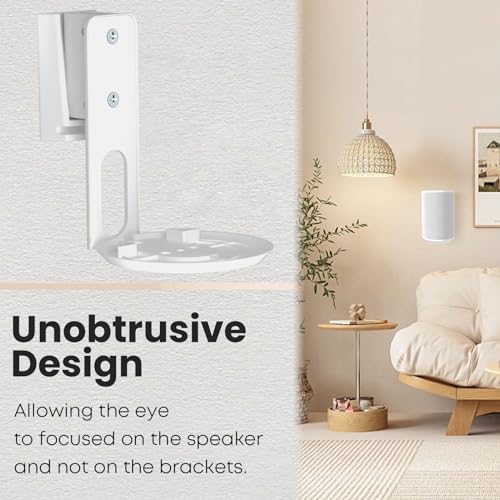 PUTORSEN Wall Mount Bracket for Sonos Era 100,Tilt & Swivel Speaker Shelf Bracket for Best Audio Enjoyment,Cable Management,Hold up to 6.6lbs(Single Pack,White) - Image 4