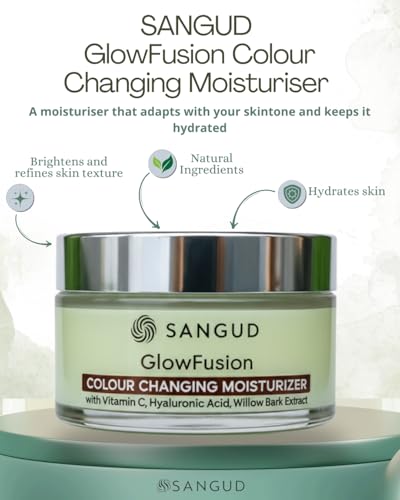 Image of GlowFusion Colour Changing Moisturizer | Hydrating Skin Tint Cream for Face | Vitamin C & Hyaluronic Acid | Instant Glow Lightweight Face Cream for Women & Men | 50g