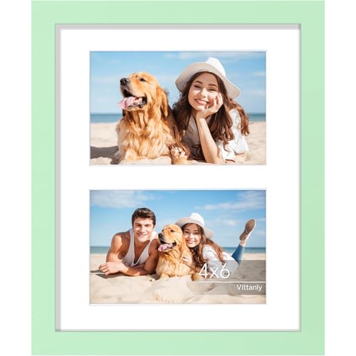 Vittanly 8x10 Collage Picture Frame for Wall Mount & Tabletop, Light Green