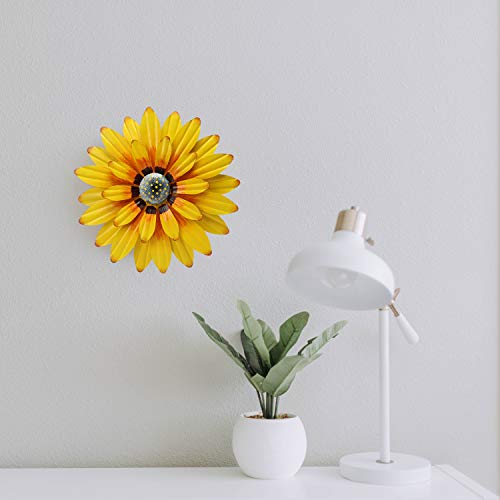 Anyuete Metal Sunflower Wall Decor 12" Flower Wall Art Decorations Wall Sculpture Hanging For Bathroom Home Kitchen Farmhouse Living Room Indoor Or Outdoor Bedroom (Yellow) #TOP1