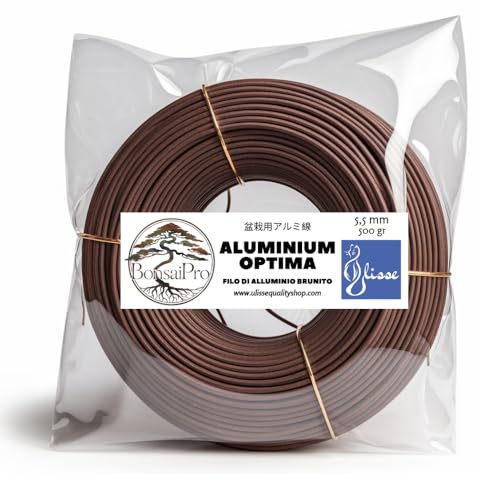 ULISSE® BonsaiPro Aluminium Optima - geschwärzter Bonsai-Draht - formbar und widerstandsfähig - verschiedene Durchmesser - 500 g - zum Formen und Korrigieren der Form von Zweigen - Professionelle