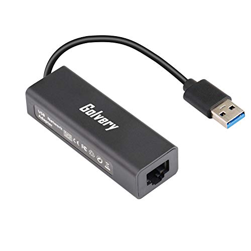 Golvery Ethernet adapter for Nintendo Switch, Gigabit Network Adapter, USB 3.0 to RJ45 Lan wired Adapter, USB to 100/1000 Mbps Gigabit for MacBook, Surface, Windows 10, Mac OS (Black)