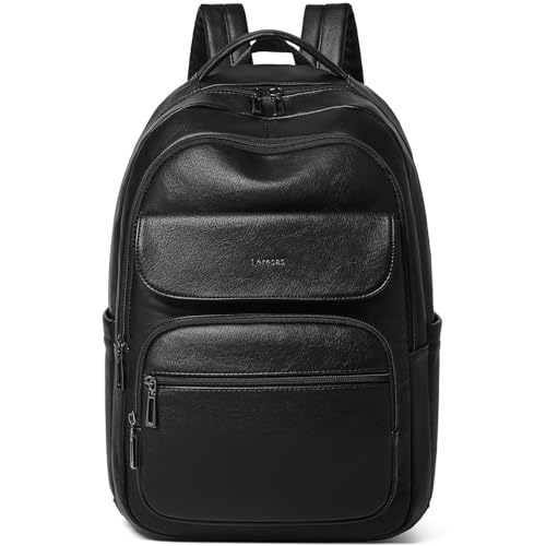 Image of Leresas Backpack Purse for Women Mens Work Travel Teacher Back Pack Laptop Business Vegan Leather Backpack Fashion College Computer Bag Black