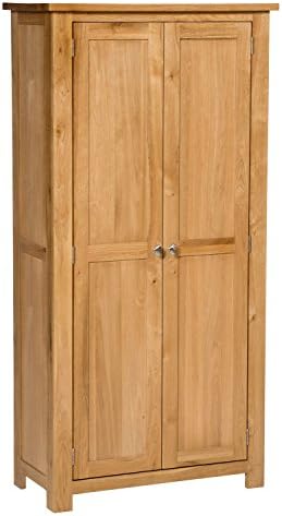 Hallowood Furniture Waverly Oak Large Storage Cabinet in Light Oak Finish  Solid Wooden 2 Doors Cupboard with Adjustable Shelves for Living & Kitchen  Multipurpose Cupboard for Office & Study Room